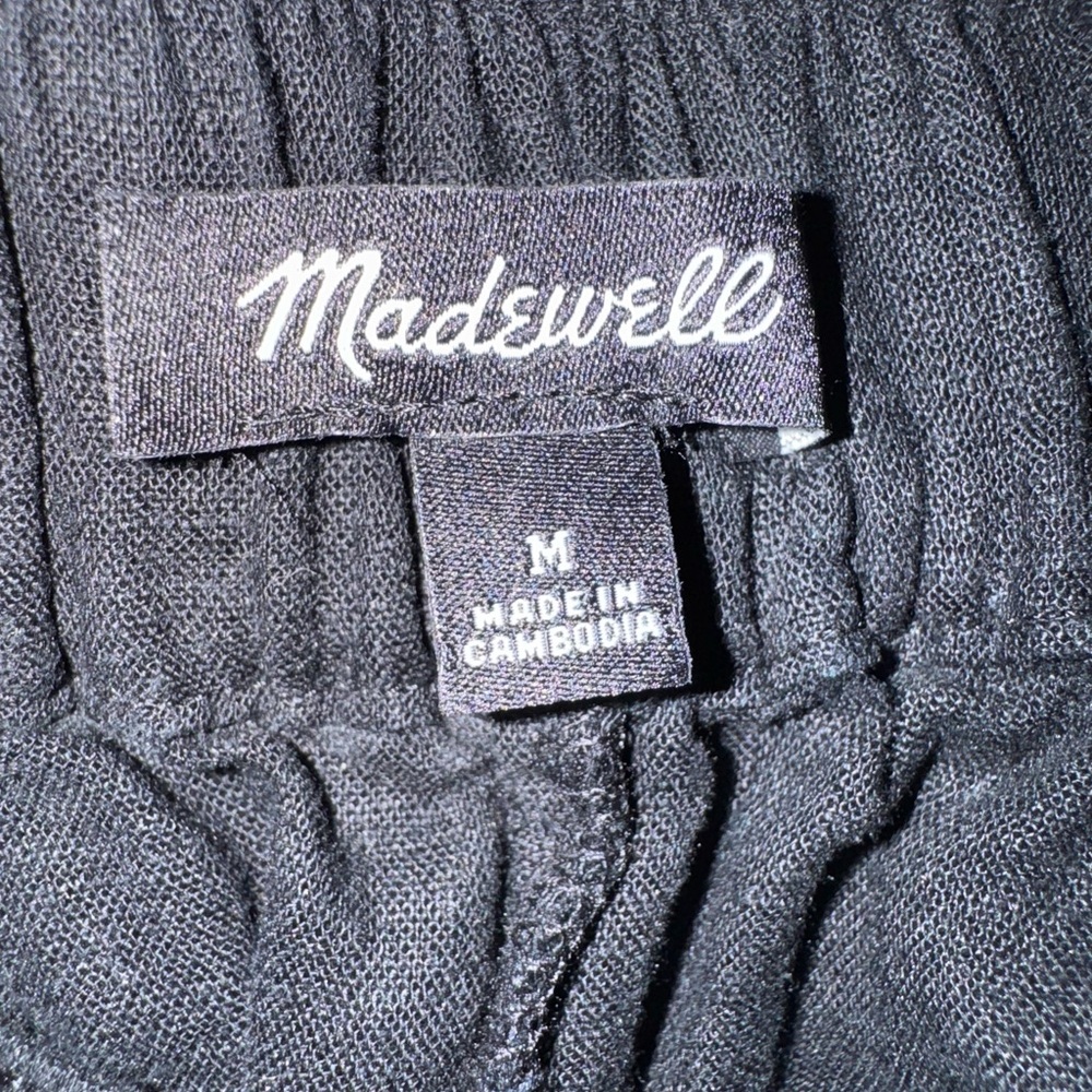 Madewell Linen Blend Pull-On Shorts Black High Rise Size Medium - Picture 2 of 5